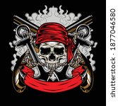 illustration of pirates skull ... | Shutterstock .eps vector #1877046580