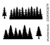 trees  silhouette of forest ... | Shutterstock .eps vector #1539392879
