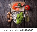 Cholesterol diet, healthy food for heart. Selective focus