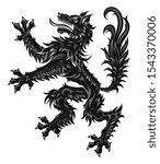 rampant heraldic black wolf on... | Shutterstock .eps vector #1543370006