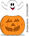 pumpkin ghost | Shutterstock . vector #214161289