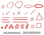 red crayon marker set 1. vector ... | Shutterstock .eps vector #2025009503