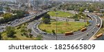 Small photo of panoramic aerial view of (aiims) All India Institute Of Medical Science roundabout, shoot 21 march 2019 at New Delhi India.