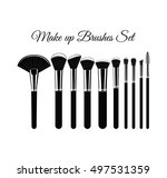 set of cosmetic brushes for... | Shutterstock .eps vector #497531359