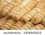 Foam rolls or Schillerlocken traditional austrian Schaumrollen for sweet pastry