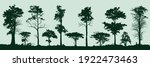 set of trees silhouette  retro... | Shutterstock .eps vector #1922473463