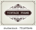 vintage frame with beautiful... | Shutterstock .eps vector #751695646