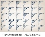 30 of corners design elements ... | Shutterstock .eps vector #767855743