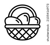 Easter Flat Line Icon. Outline...