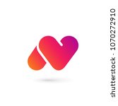letter n heart logo icon design ... | Shutterstock .eps vector #1070272910