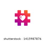 hashtag symbol heart logo icon... | Shutterstock .eps vector #1415987876