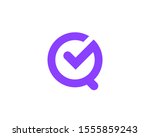 letter q with check mark logo... | Shutterstock .eps vector #1555859243