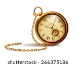 Gold Vintage Clock With Roman...