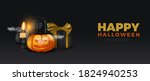 happy halloween dark scene with ... | Shutterstock .eps vector #1824940253