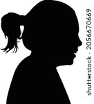 a girl head silhouette vector | Shutterstock .eps vector #2056670669