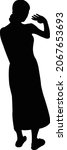 a woman waving hand  silhouette ... | Shutterstock .eps vector #2067653693