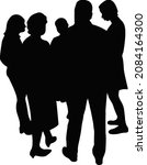 people making chat  silhouette... | Shutterstock .eps vector #2084164300