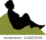 a woman sitting body silhouette ... | Shutterstock .eps vector #2118273140
