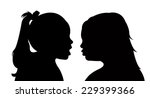 talking sisters  silhouette... | Shutterstock .eps vector #229399366