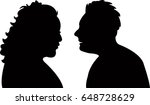 a couple talking  silhouette... | Shutterstock .eps vector #648728629