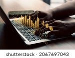Business people analyze financial data chart trading forex, investing in stock markets, funds and digital assets, Business finance technology and investment concept, Business finance background.