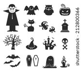 collection of  halloween icons. ... | Shutterstock .eps vector #212800366
