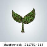 green leaf 3d concept... | Shutterstock . vector #2117514113