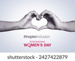 International women's day concept poster. Woman sign illustration background. campaign theme- #InspireInclusion