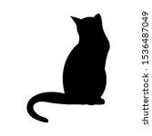 cat silhouette for logo or... | Shutterstock . vector #1536487049