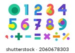 numbers set cartoon kids... | Shutterstock .eps vector #2060678303