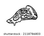 hand drawn sketch style pizza... | Shutterstock .eps vector #2118786803
