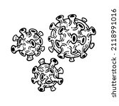 hand drawn virus in doodle... | Shutterstock .eps vector #2118991016