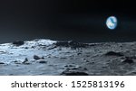Lunar Surface And Planet Earth