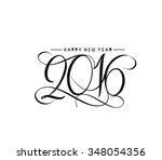 happy new year 2016 text design | Shutterstock .eps vector #348054356