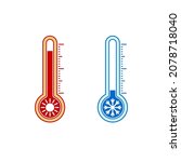 glass thermometer with scale... | Shutterstock .eps vector #2078718040