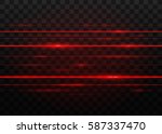 abstract red laser beams.... | Shutterstock .eps vector #587337470