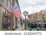 Small photo of Helena, Montana: November 10, 2021: Traffic and urban life in the downtown area of Helena, Montana. The population of Helena is 32,091.