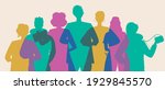 silhouette of college students... | Shutterstock .eps vector #1929845570
