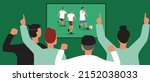 football is on tv  people are... | Shutterstock .eps vector #2152038033