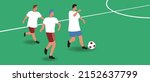 soccer on field with ball. flat ... | Shutterstock .eps vector #2152637799