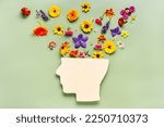 Human head symbol and flowers...