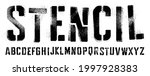 stencil font with spray paint... | Shutterstock .eps vector #1997928383