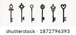 vintage keys ornate hand drawn... | Shutterstock .eps vector #1872796393