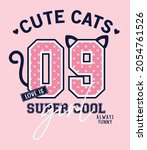 cute cats  girls graphic tees... | Shutterstock .eps vector #2054761526