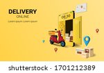 fast delivery package by... | Shutterstock .eps vector #1701212389