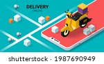 fast delivery service by... | Shutterstock .eps vector #1987690949