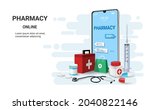 online pharmacy with first aid... | Shutterstock .eps vector #2040822146