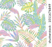pastel color jungle seamless... | Shutterstock .eps vector #1011676849