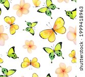 Watercolor Butterflies Seamless ...