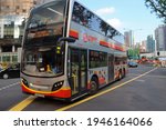 Small photo of SINGAPORE - 30 MAR 2021. A public bus operated by SMRT Buses. There are more than 370 scheduled bus services, operated by SBS Transit, SMRT Buses, Tower Transit Singapore and Go-Ahead Singapore.